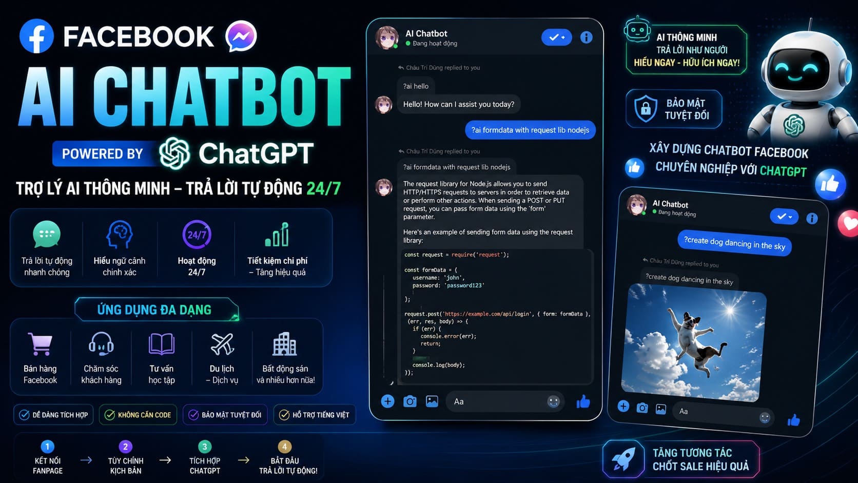 Bot ChatGPT AI FACEBOOK – Hỏi Gì Đáp Đó, Trợ Lý AI Đa Năng