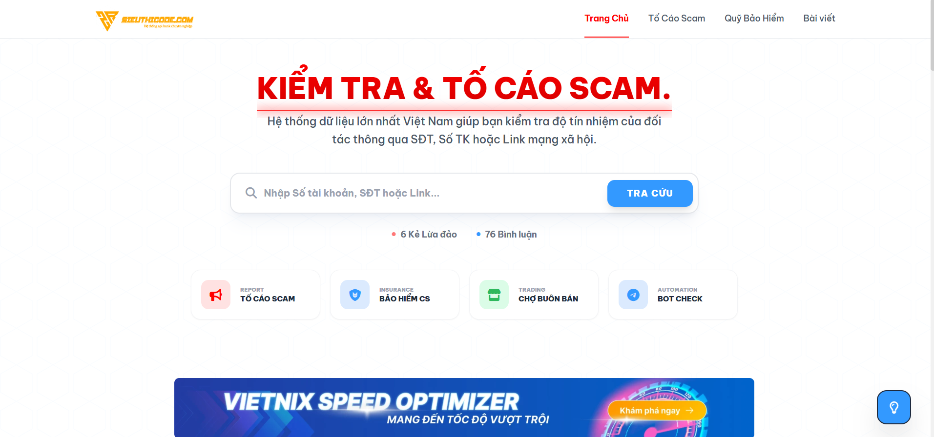 Mã nguồn web checkscam bản ngon