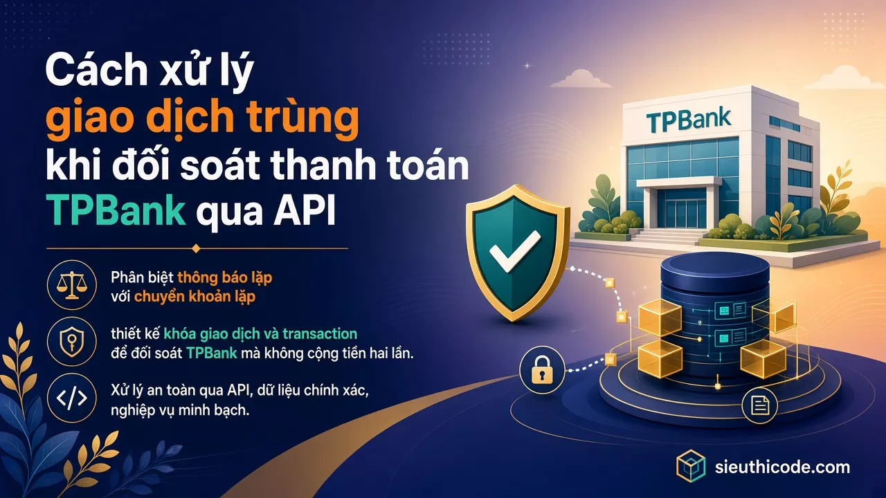 Cách xử lý giao dịch trùng khi đối soát thanh toán TPBank qua API