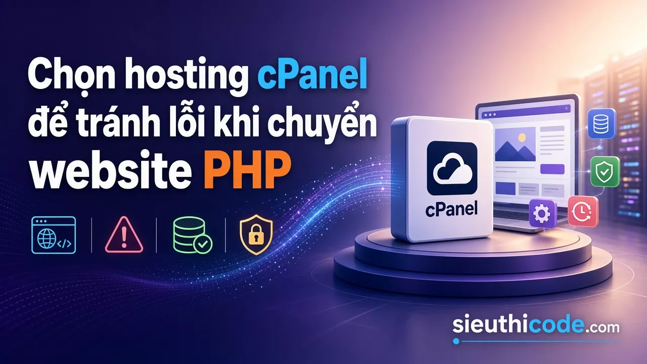 Chọn hosting cPanel để tránh lỗi khi chuyển website PHP