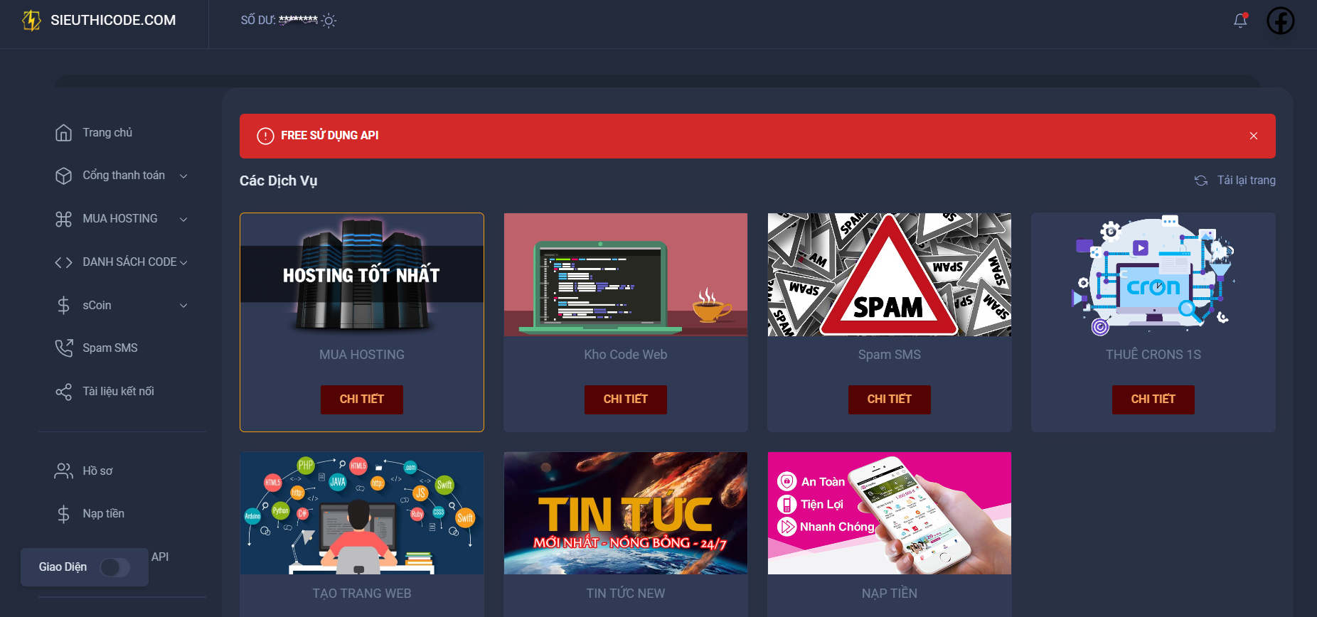 Thuê api giá rẻ tại siêu thị code