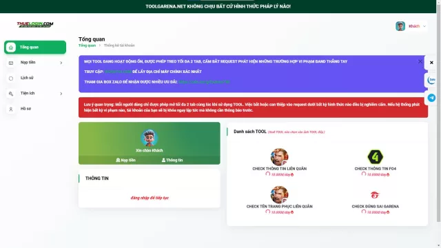 Theme thuê, check login