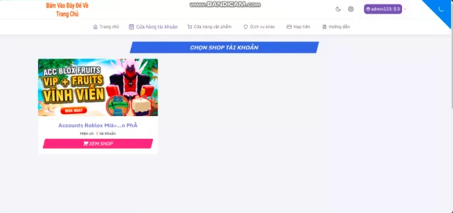Mã nguồn shop game , roblox